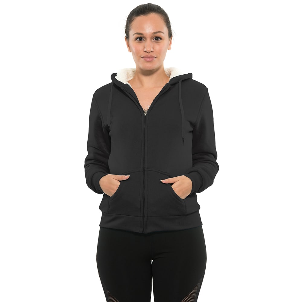 BSP Women's Sherpa-Lined Full Zip Fleece Hoodie S
