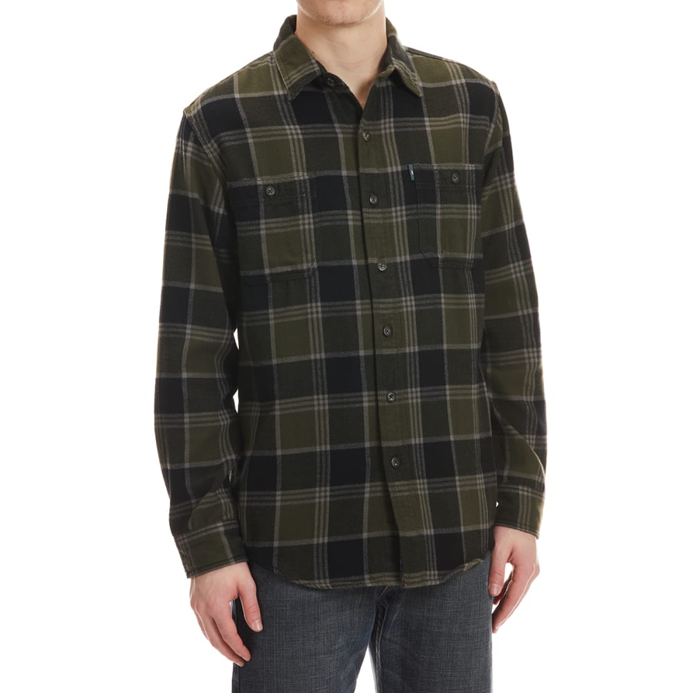 G.H. BASS Men's Twill Flannel Button Down Shirt S