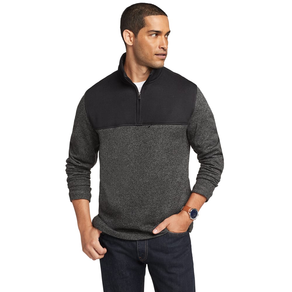 VAN HEUSEN Men's Quarter-Zip Fleece Pullover M