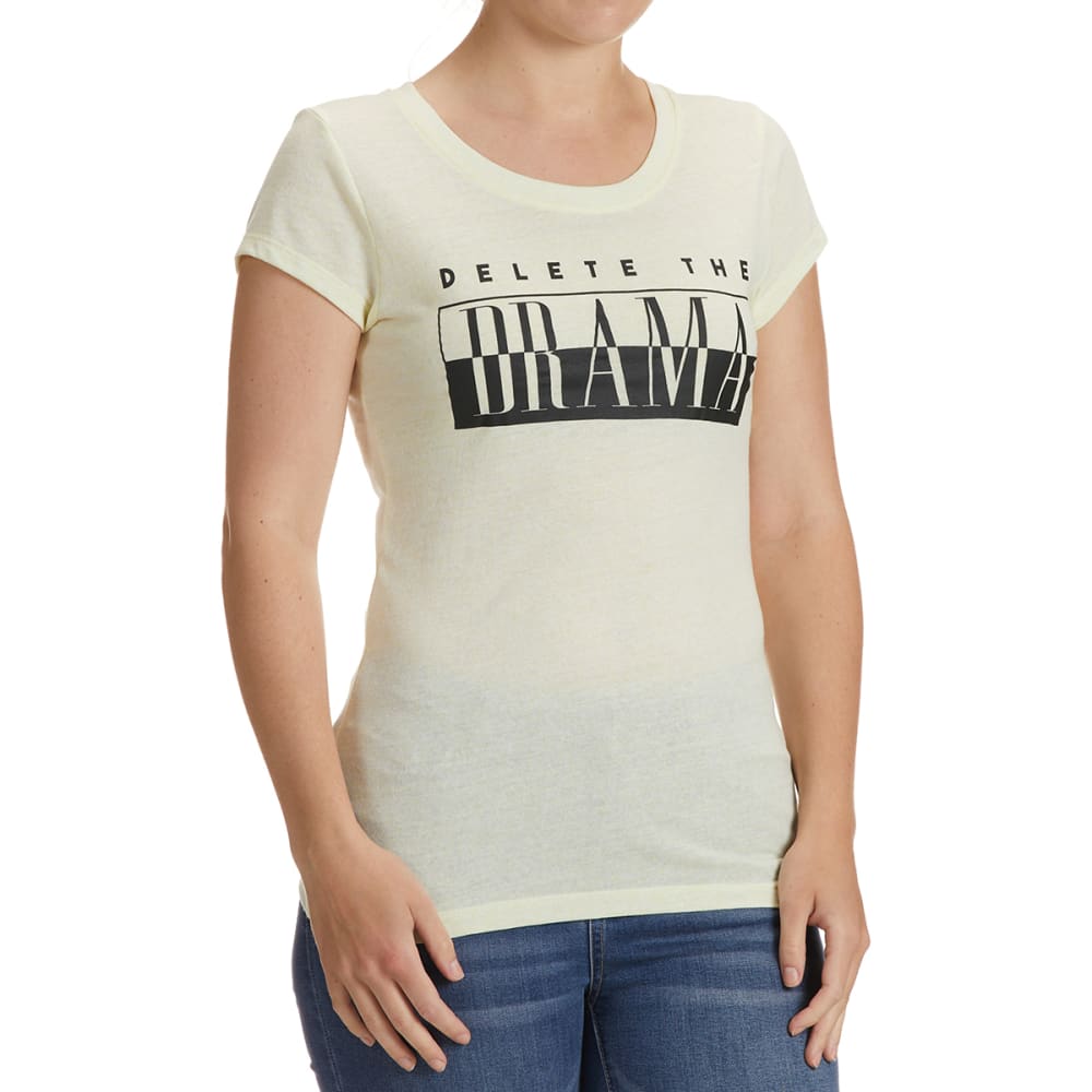 COLD CRUSH Juniors' Delete the Drama Short Sleeve Graphic Tee L