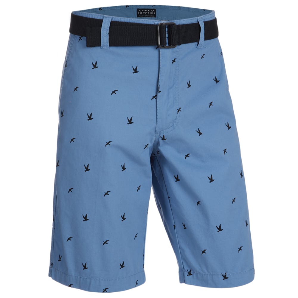 CARGO SUPPLIES Men's Flat Front Belted Shorts 44