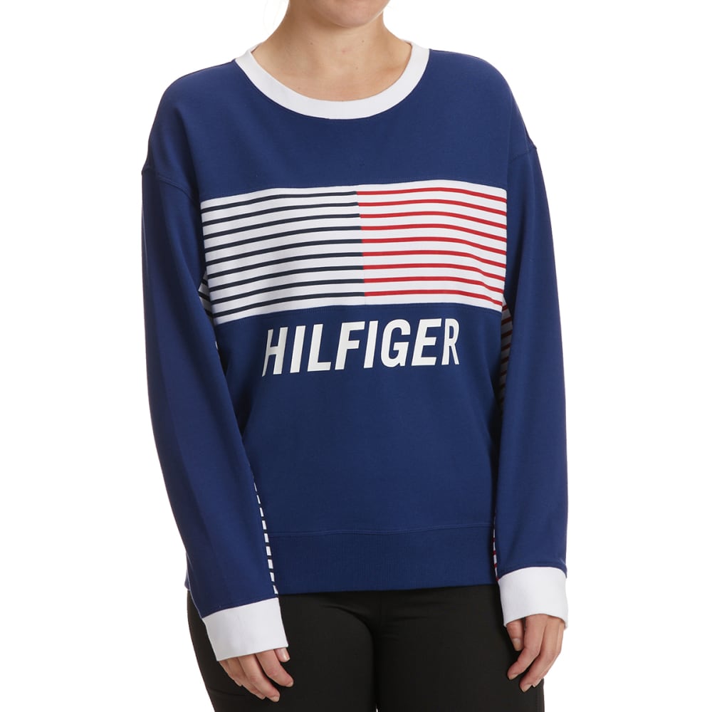 TOMMY HILFIGER SPORT Women's Colorblock Pullover Sweatshirt S