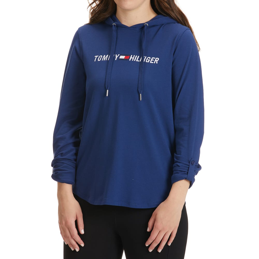 TOMMY HILFIGER SPORT Women's Roll-Up Sleeve Hoodie S
