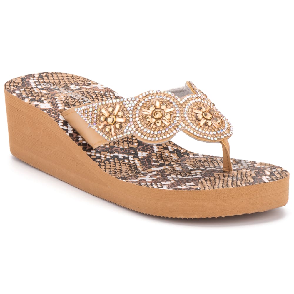 OLIVIA MILLER Women's Wedged Flip Flops 6