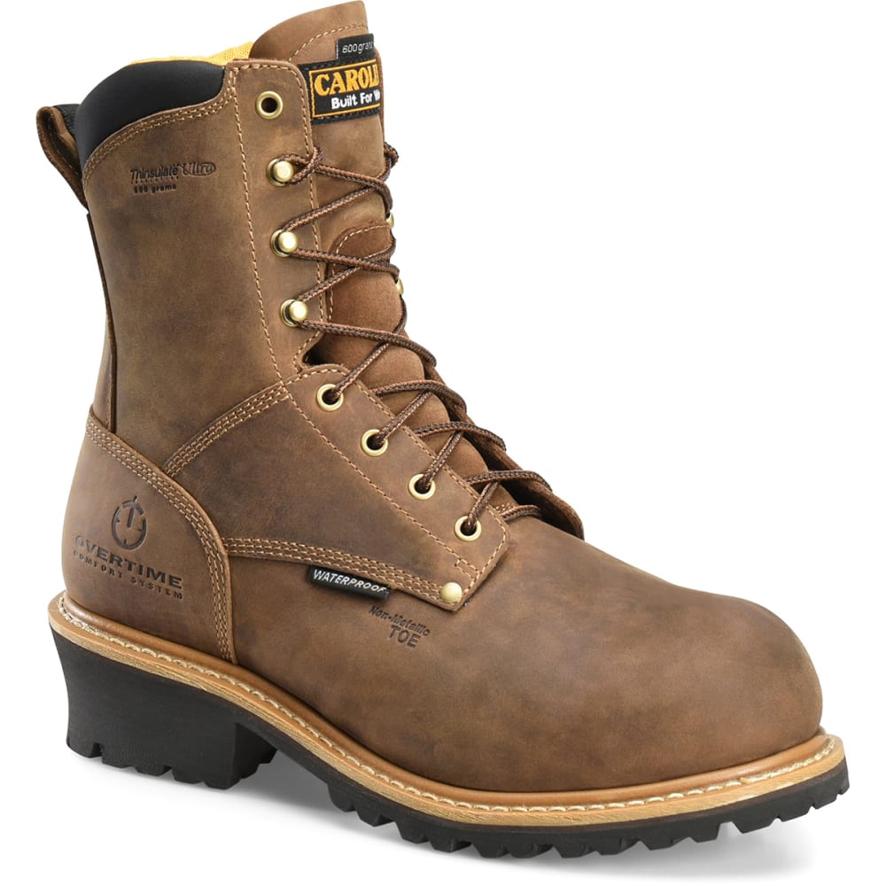 CAROLINA Men's 8" Waterproof Insulated Composite Toe Logger Boots 8.5