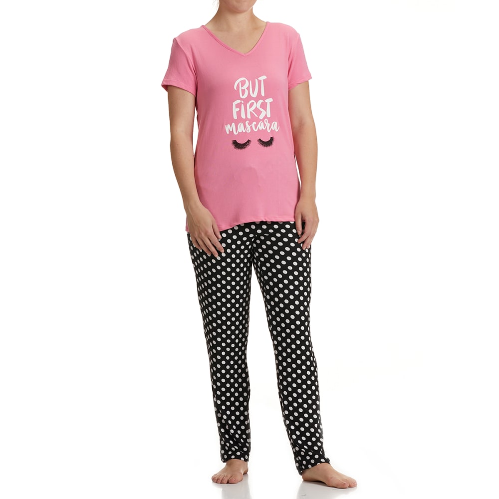YMI Women's Short-Sleeve Shirt & Bottom Loungewear Set S