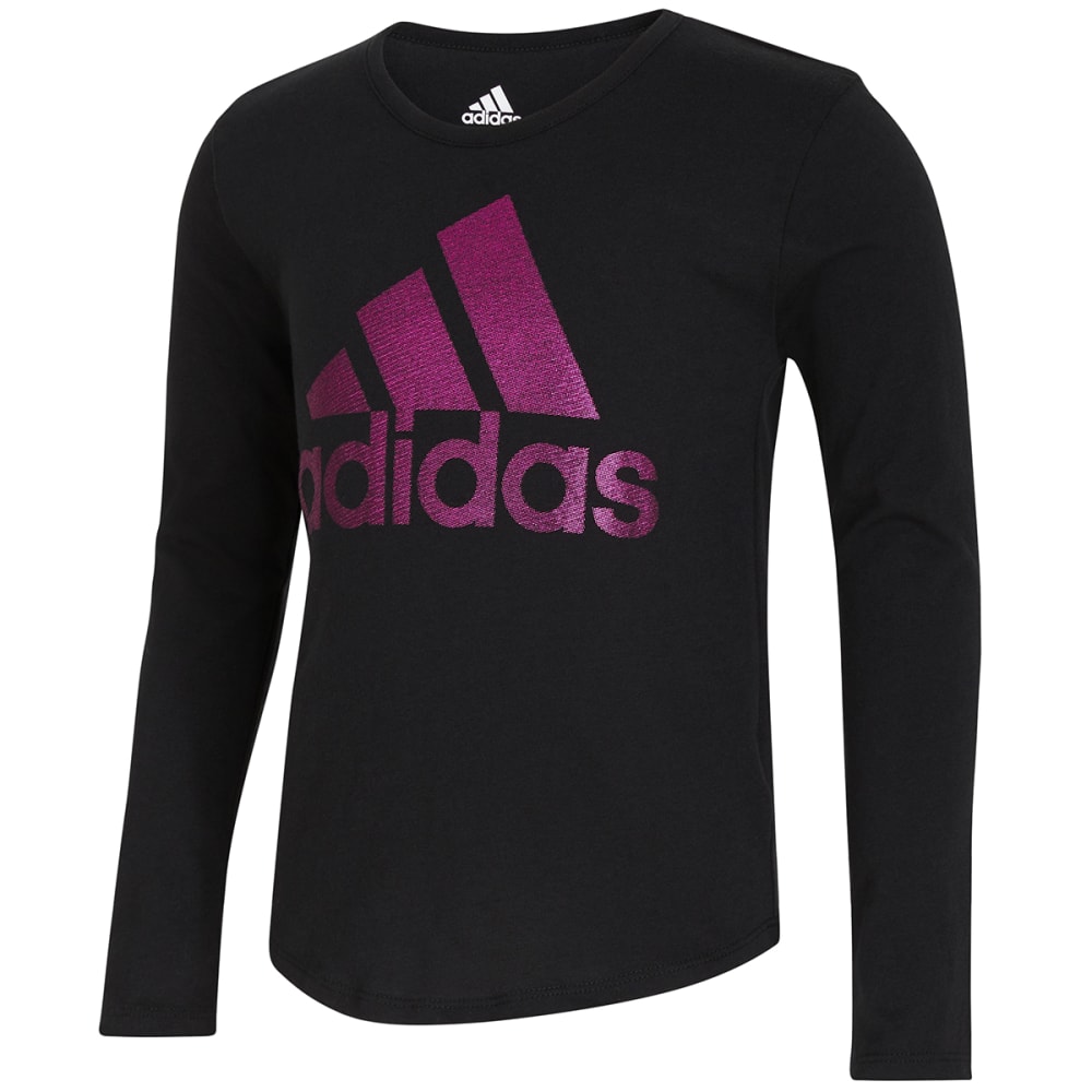 ADIDAS Girls' Scoop Neck Long Sleeve Tee 4