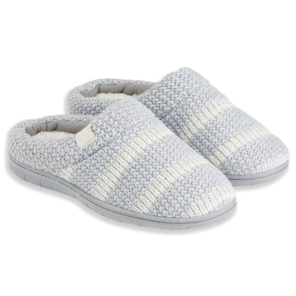FAMOUS MAKER Women's Textured Knit Clog Slipper M