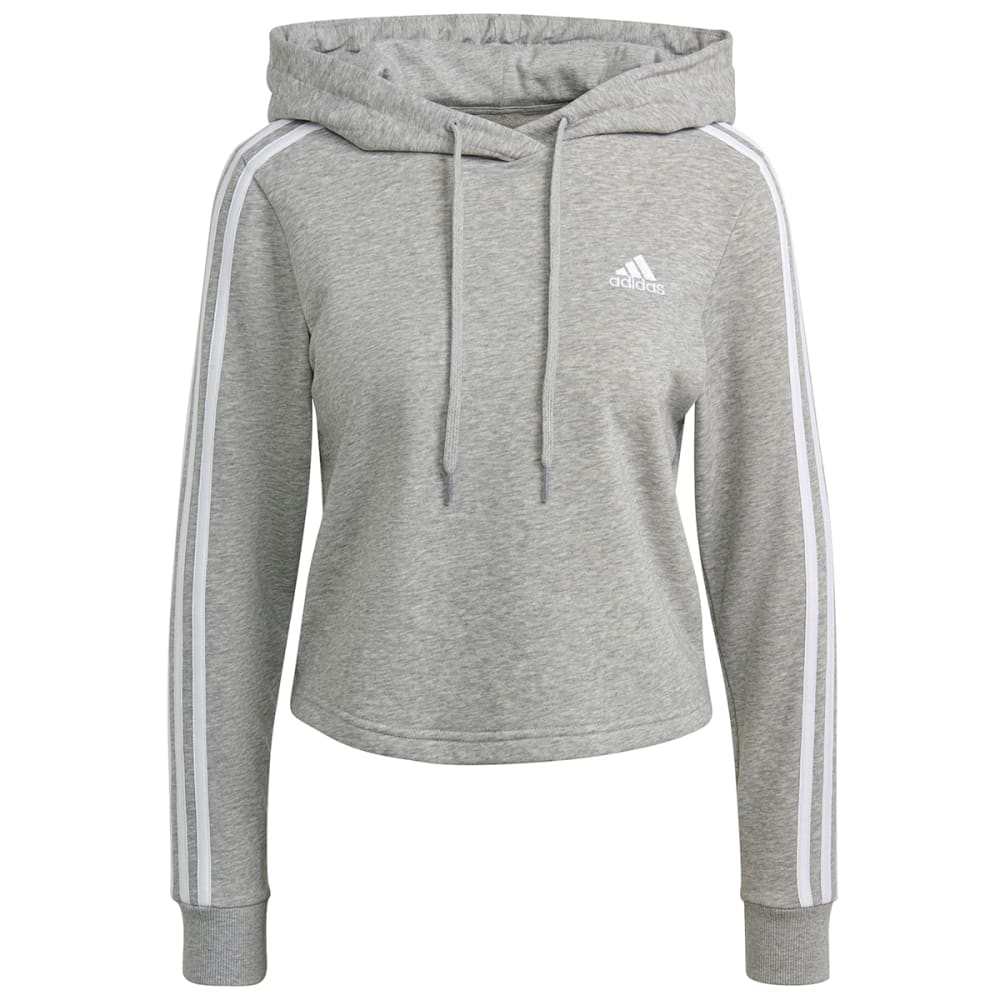 ADIDAS Women's Essentials 3-Stripes Cropped Hoodie S