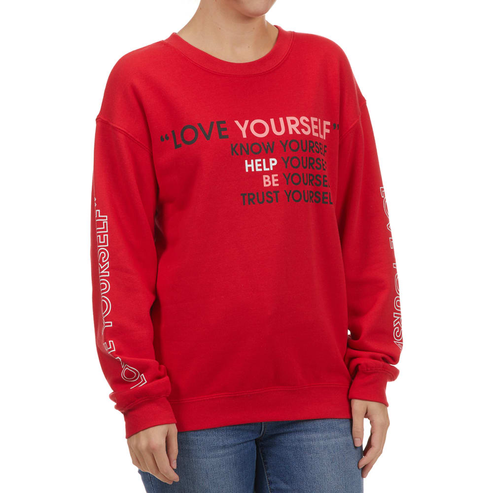 WOUND UP Juniors' Crewneck Graphic Pullover S