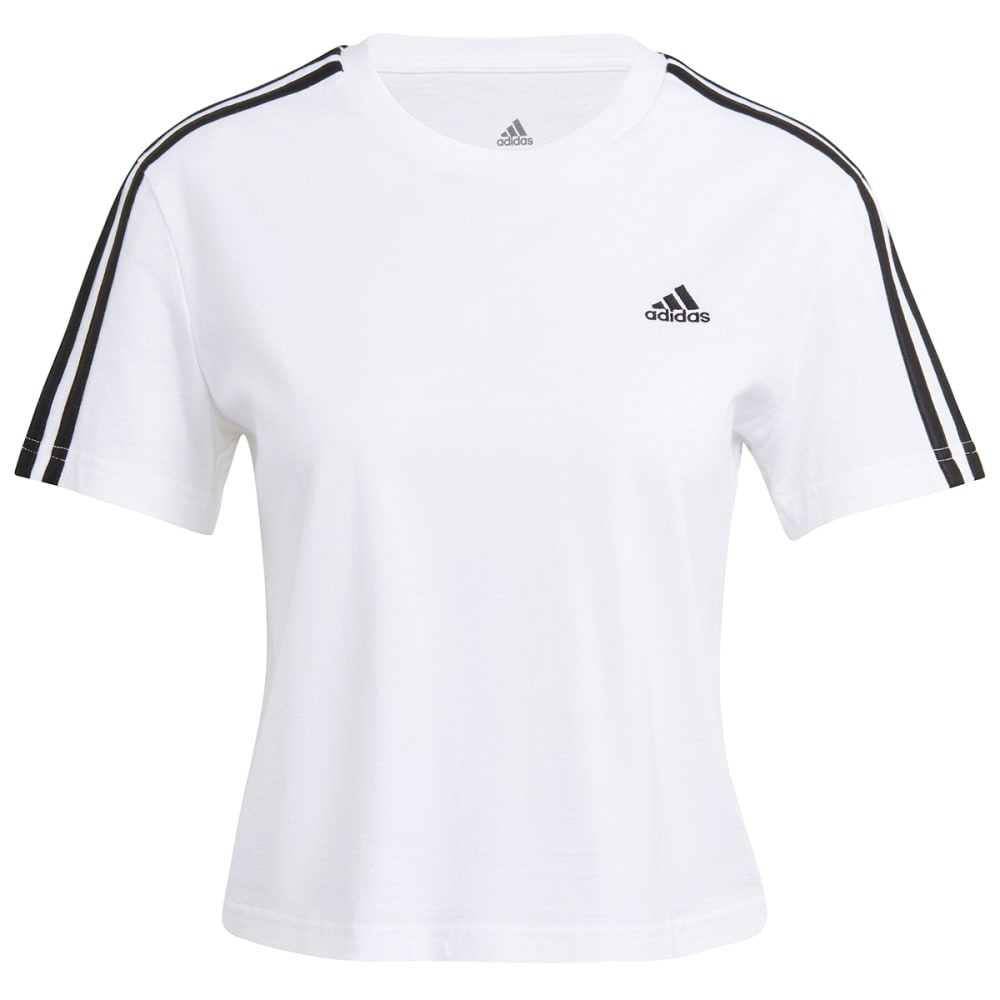ADIDAS Women's Essentials Loose 3-Stripes Cropped Tee S