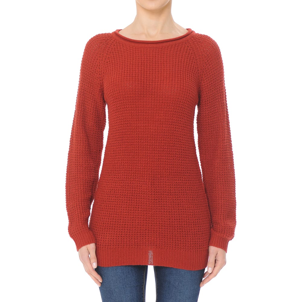 AMBIANCE Juniors' Raglan Sleeve Waffle Sweater S