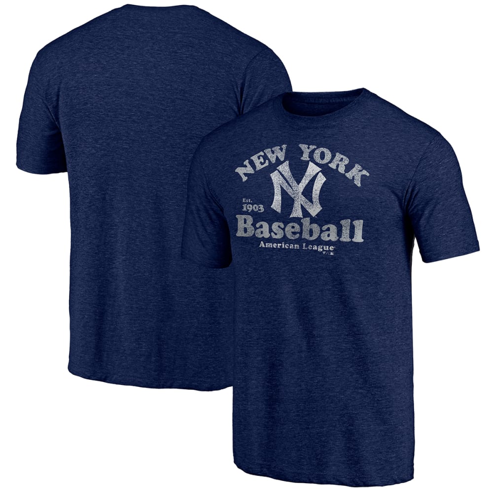 NEW YORK YANKEES Men's Fanatics True Classic Throwback Logo Tri-Blend Tee M