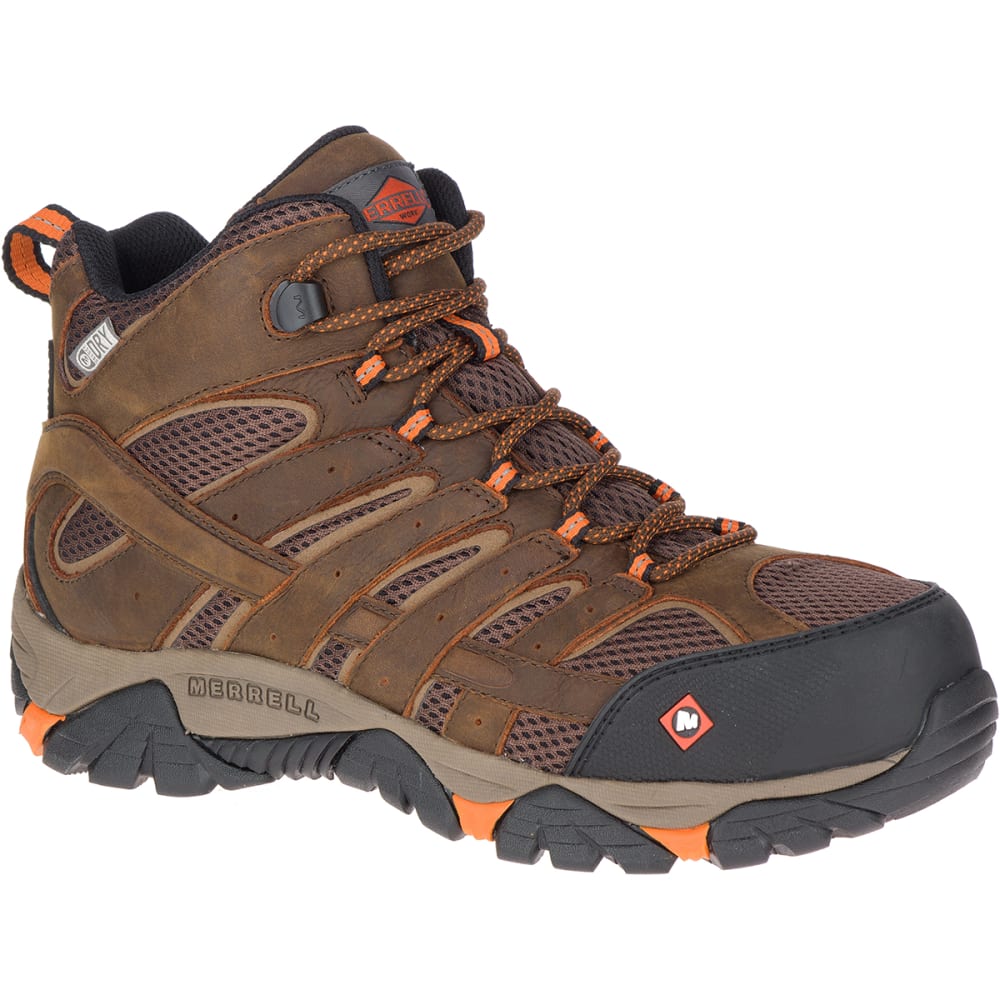 MERRELL Men's Moab Vertex Mid Waterproof Comp Toe Work Boots 8