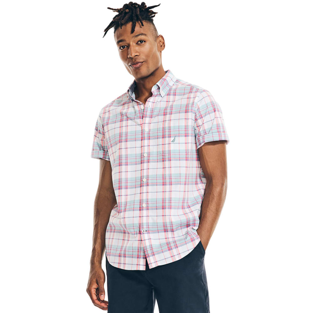 NAUTICA Men's Poplin Short-Sleeve Shirt S