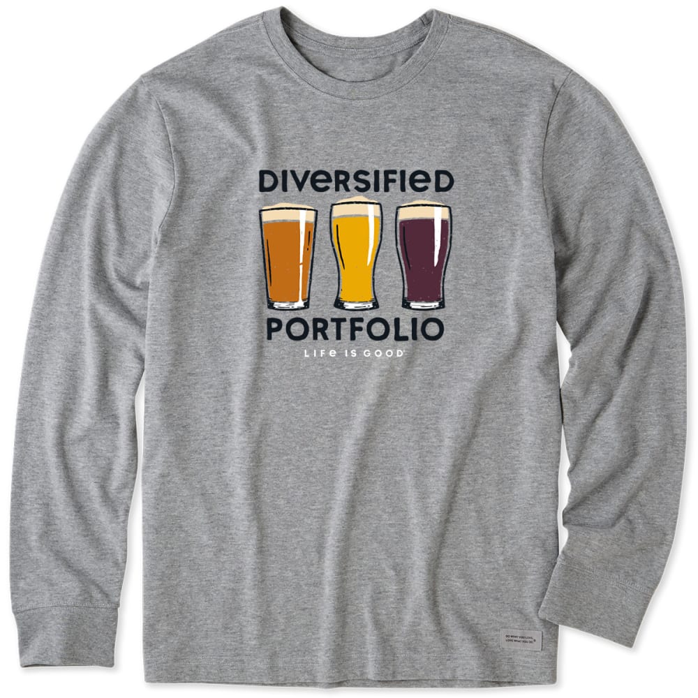 LIFE IS GOOD Men's Diversified Portfolio Beer Long Sleeve Graphic Tee M