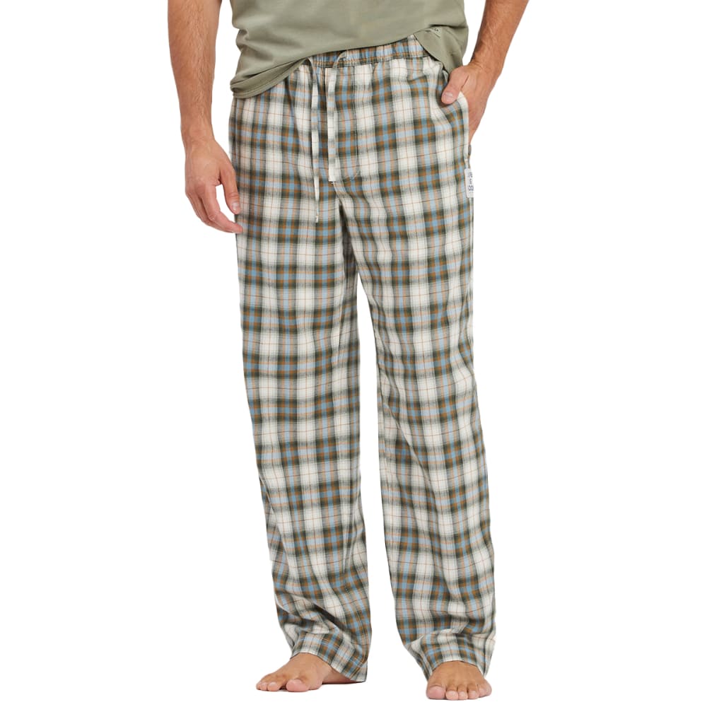 LIFE IS GOOD Putty Plaid Classic Sleep Pants M