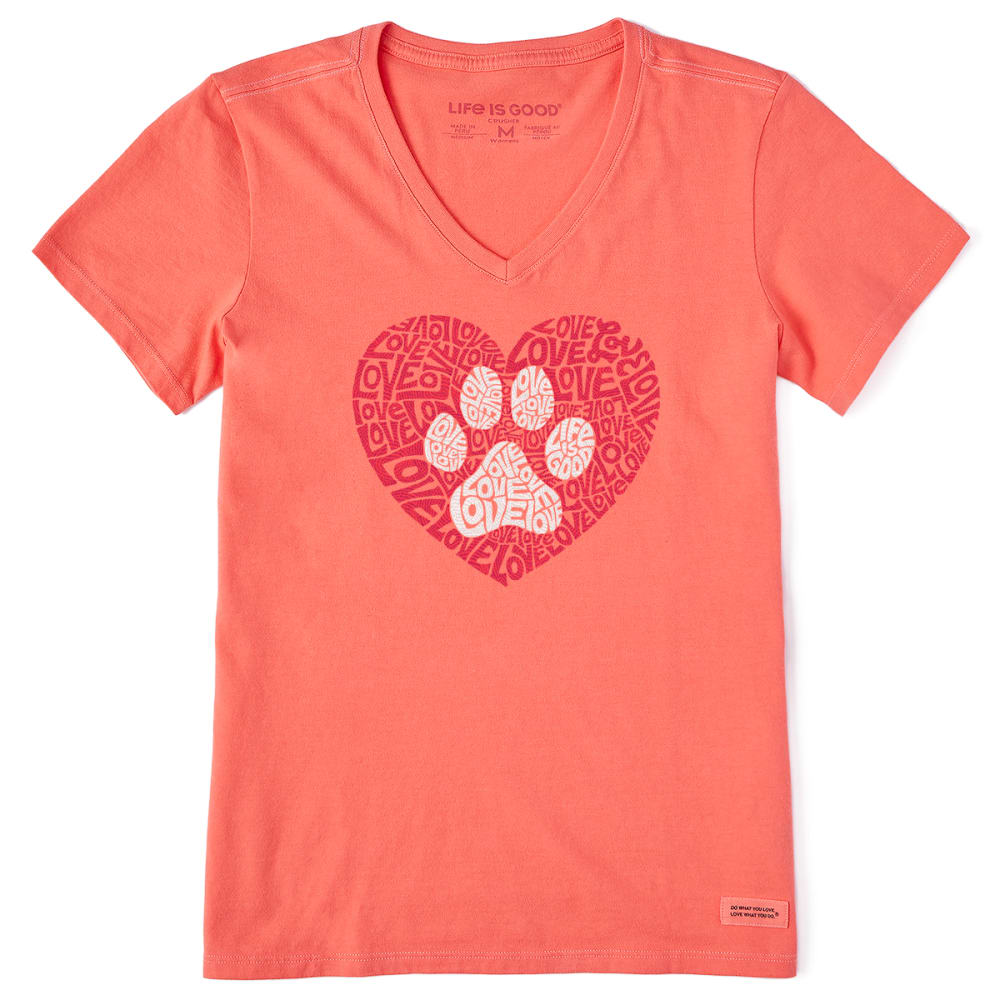 LIFE IS GOOD Women's Animal Heart Crusher-Lite Short Sleeve V-Neck Graphic Tee S