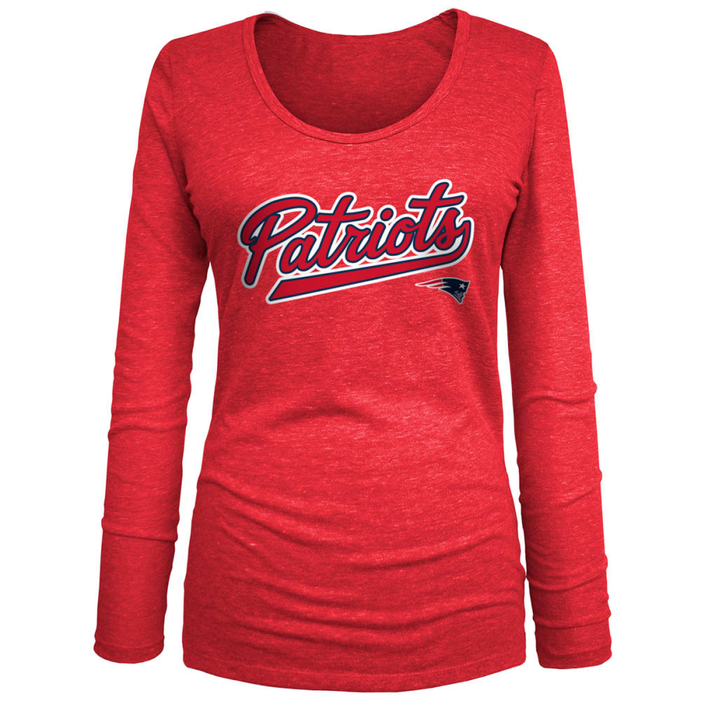 NEW ENGLAND PATRIOTS Women's New Era U-Neck Long-Sleeve Tee S