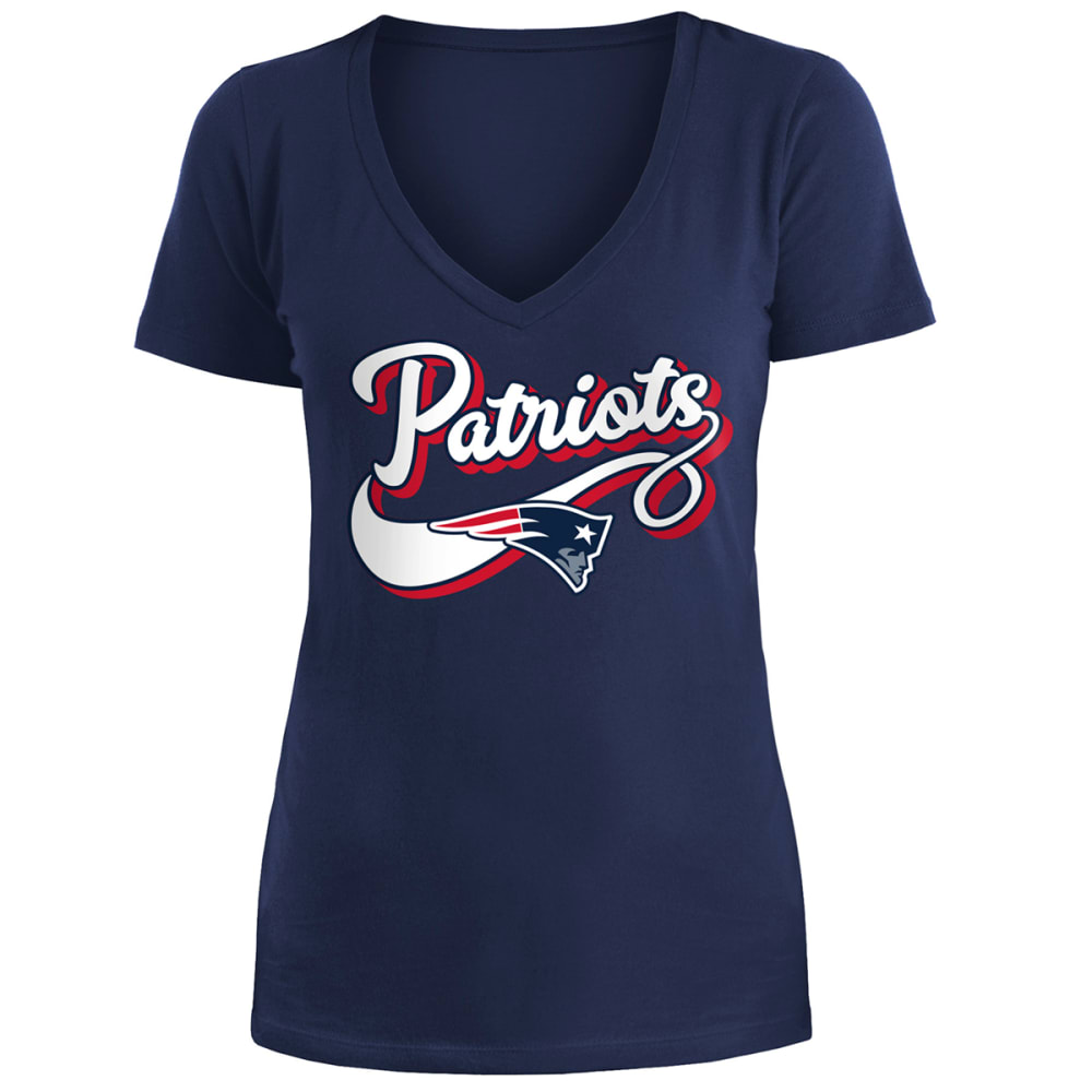 NEW ENGLAND PATRIOTS Women's New Era V-Neck Short-Sleeve Tee L