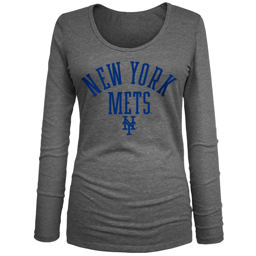 NEW YORK METS Women's New Era U-Neck Long-Sleeve Tee S