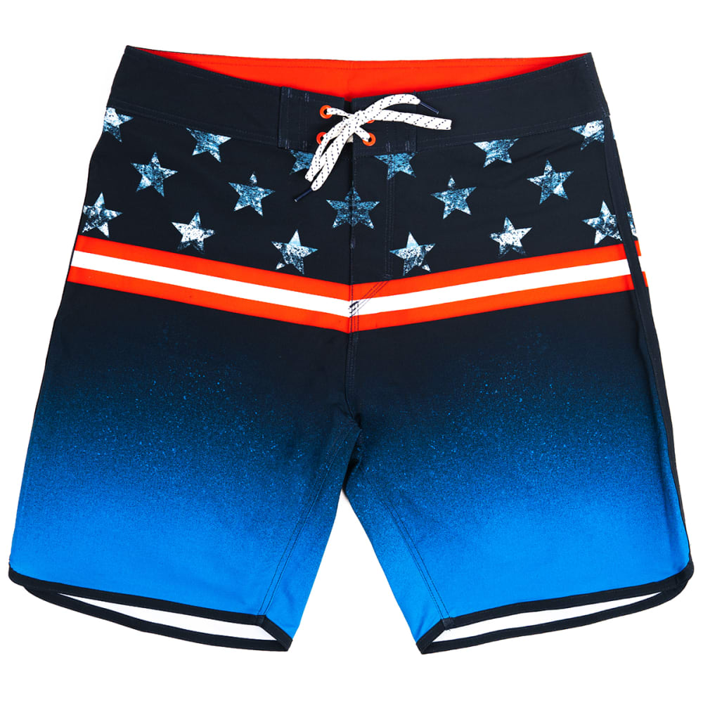 BURNSIDE Guys' Stars & Stripes Board Shorts 30