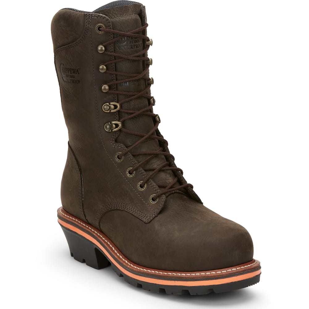 CHIPPEWA Men's Thunderstruck 10" Soft Toe Insulated Logger Boots, Extra Wide Width 9