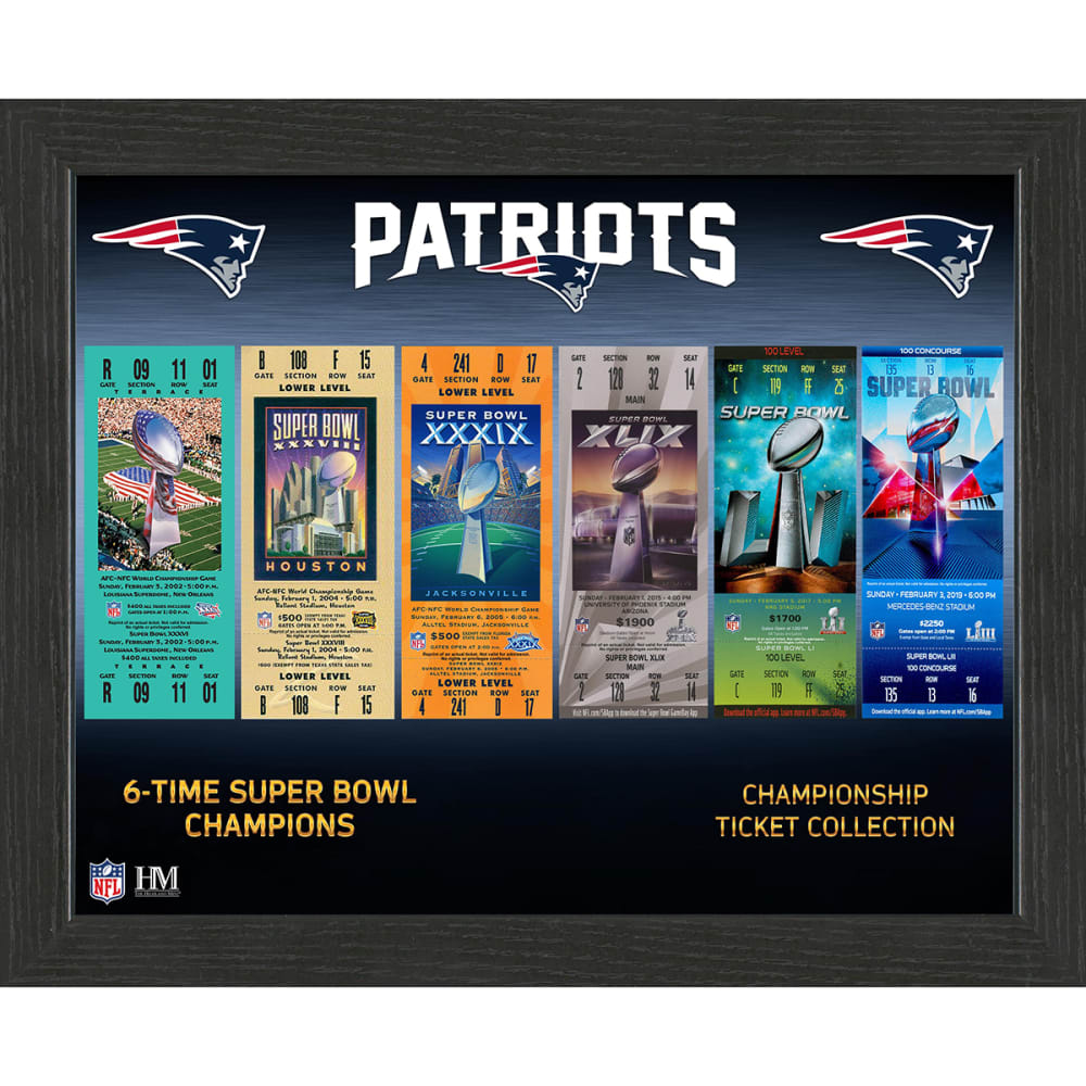 New England Patriots 6-Time Super Bowl Champions Ticket Collection