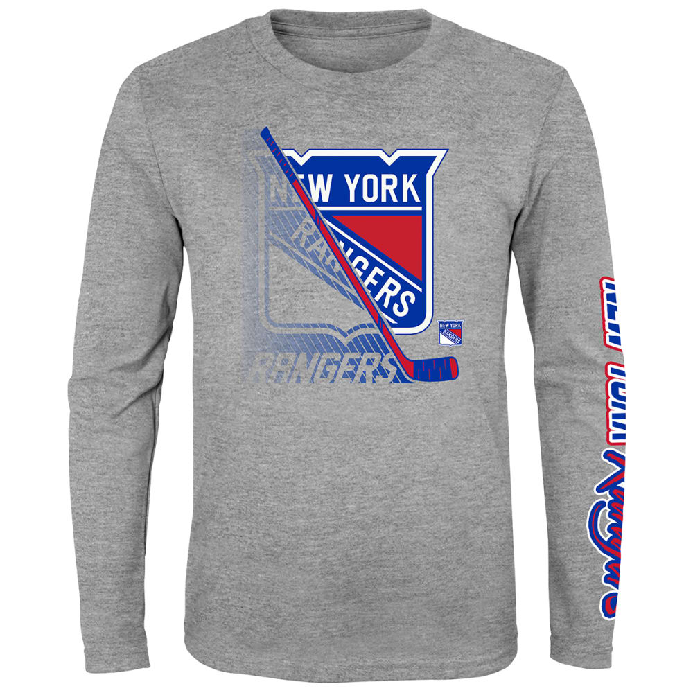 NEW YORK RANGERS Boys' Outerstuff Split Speed Long-Sleeve Tee M