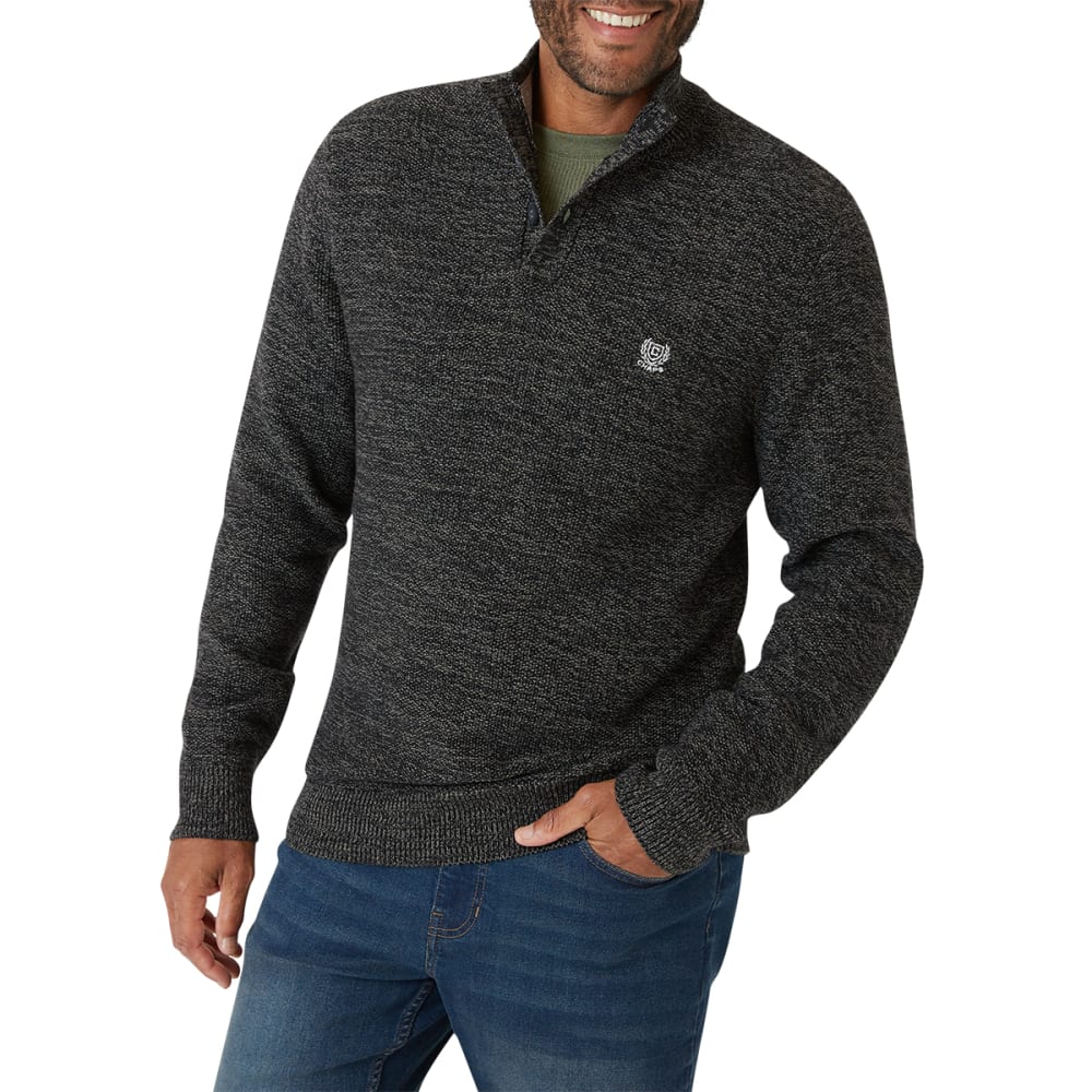 CHAPS Men's Long-Sleeve Button Mock Neck Sweater M