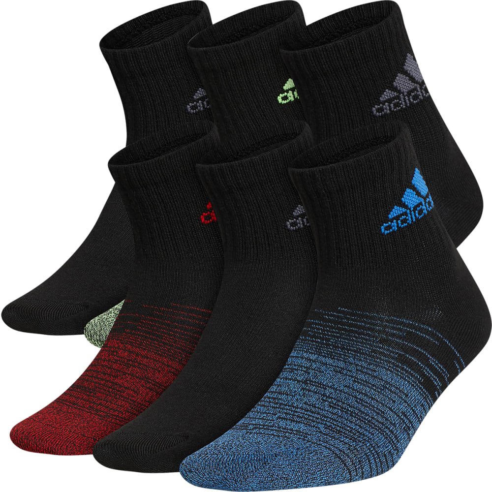 ADIDAS Kids' Superlite Badge of Sport Quarter Socks, 6-Pack M