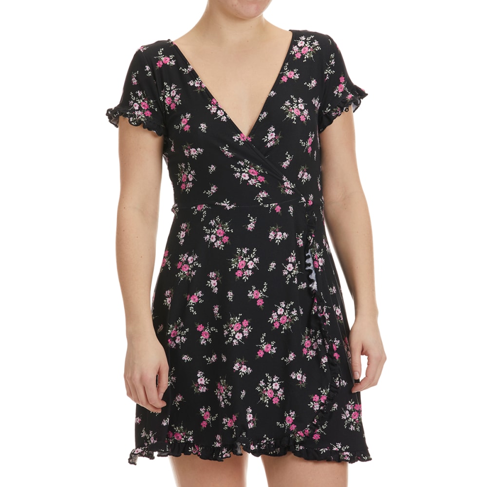 NO COMMENT Juniors' Wrap Dress S