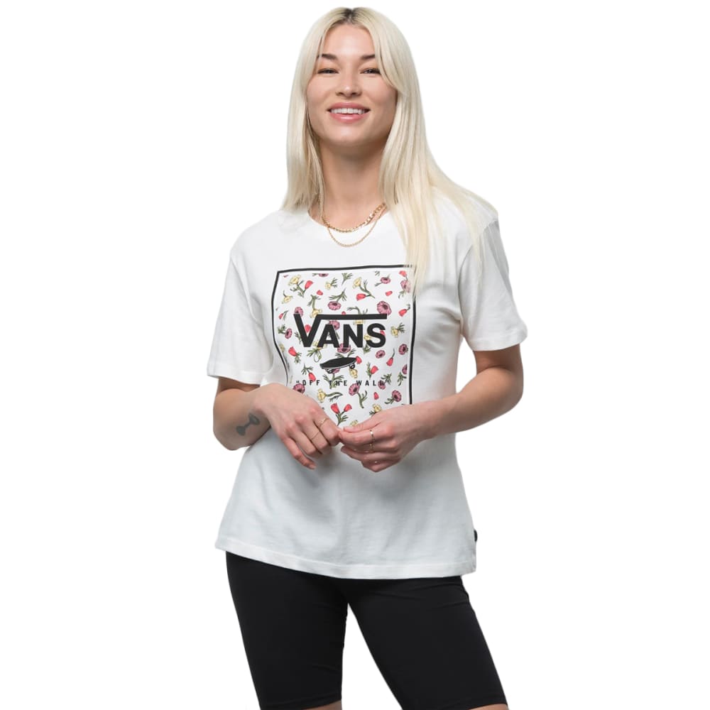 VANS Juniors' Poppy Box Relaxed Crew Short-Sleeve Tee S
