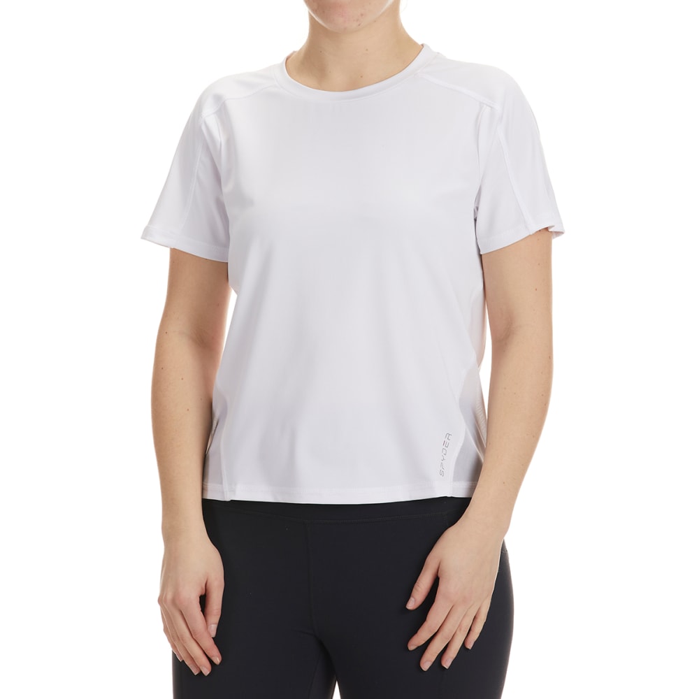 SPYDER Women's Short Sleeve Crop Tee w/ Back Opening & Mesh Insert S