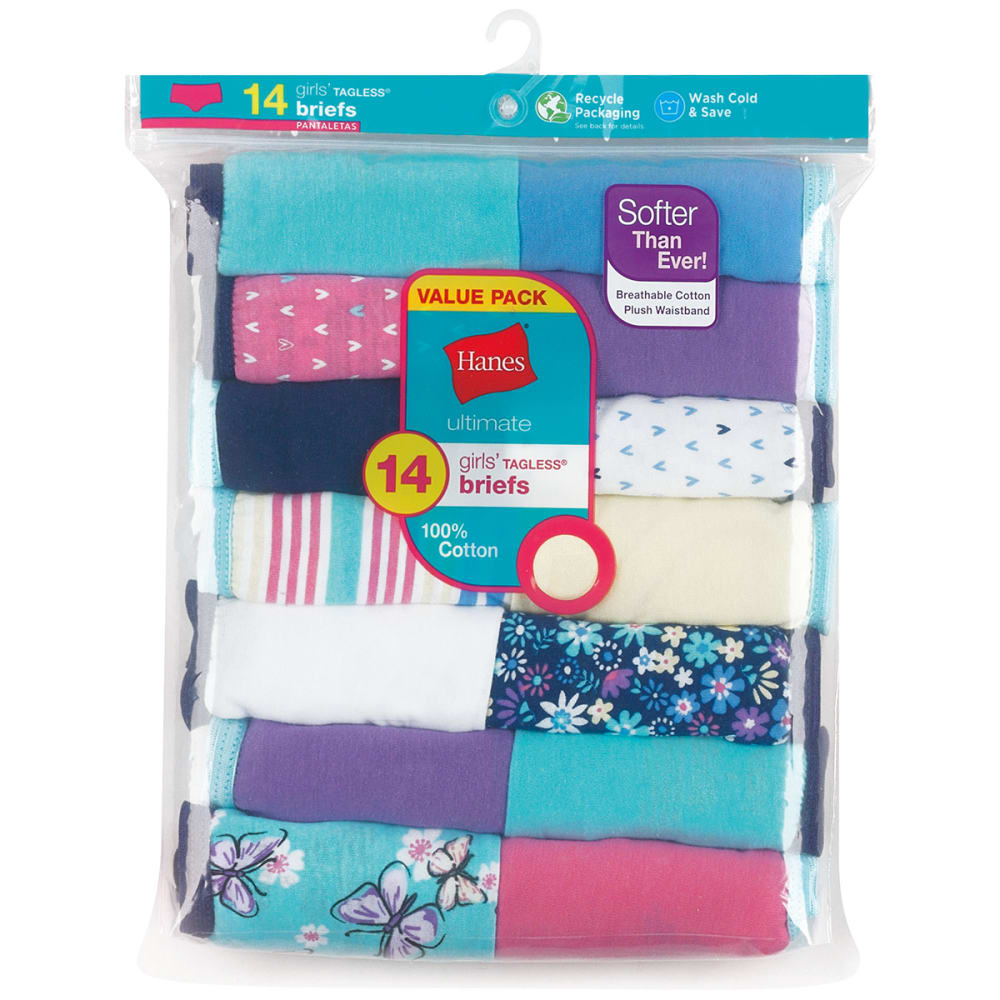 HANES Girls' Ultimate Cotton Brief Underwear, 14-Pack Assorted - Bob's  Stores