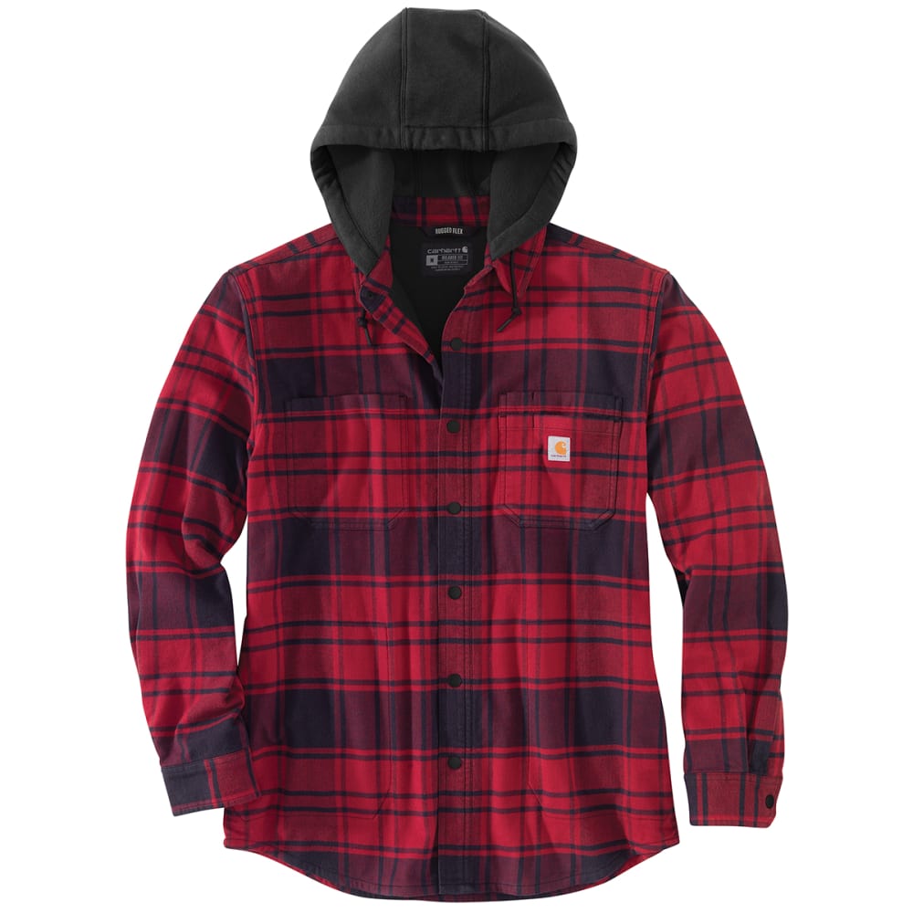 CARHARTT Men's Rugged Flex Relaxed Fit Flannel Hooded Shirt Jacket M