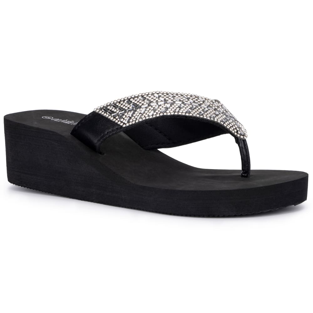 OLIVIA MILLER Women’s Slip On Platform Wedge Sandals 6