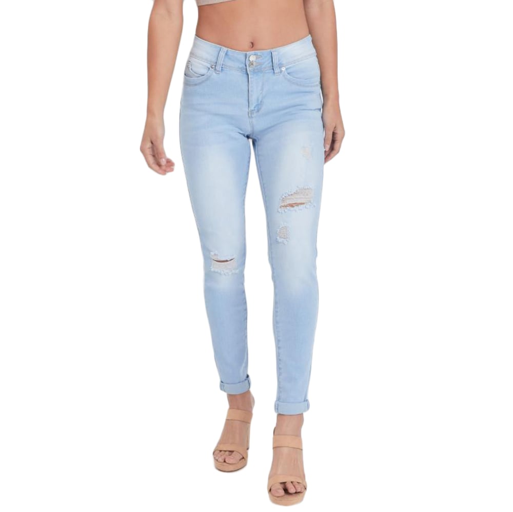 YMI Juniors' WannaBettaButt Mid-Rise Ankle Jeans 1