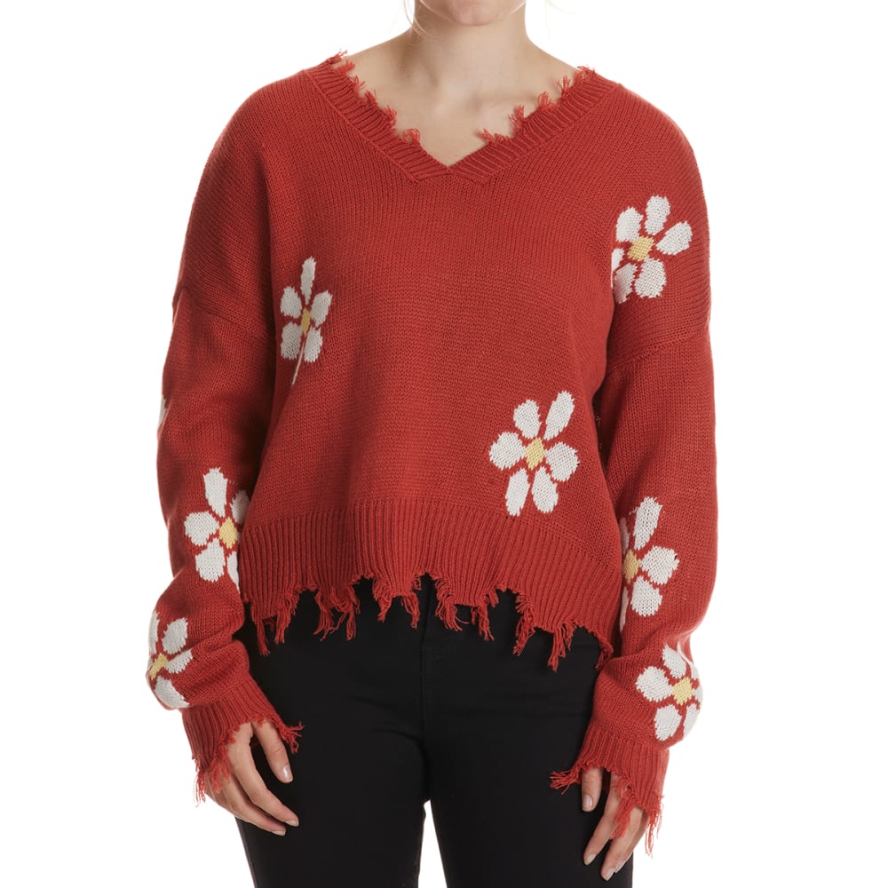 NO COMMENT Juniors' V-Neck Sweater M