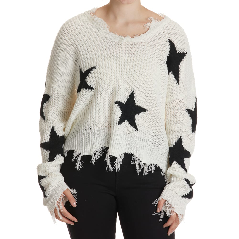 NO COMMENT Juniors' V-Neck Sweater M