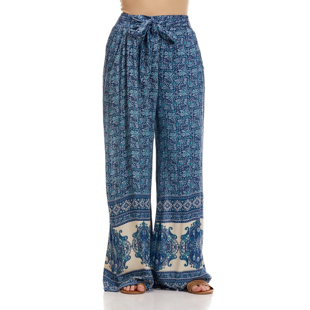 ANGIE Juniors' Floral Wide-Leg Pants S