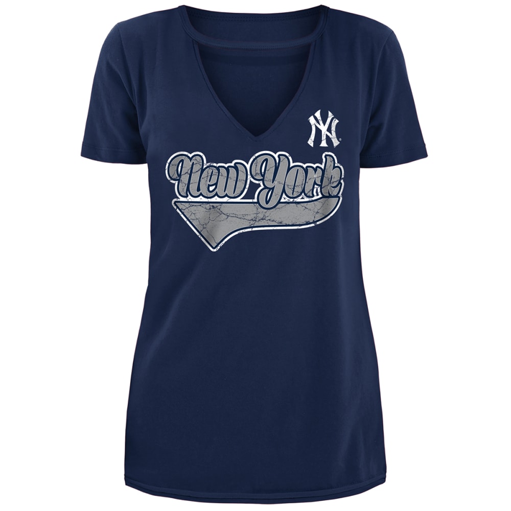 NEW YORK YANKEES Women's New Era Short-Sleeve V-Neck Tee S