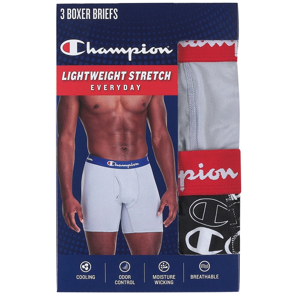 Champion Men's Lightweight & Breathable Stretch Boxer Brief, 3