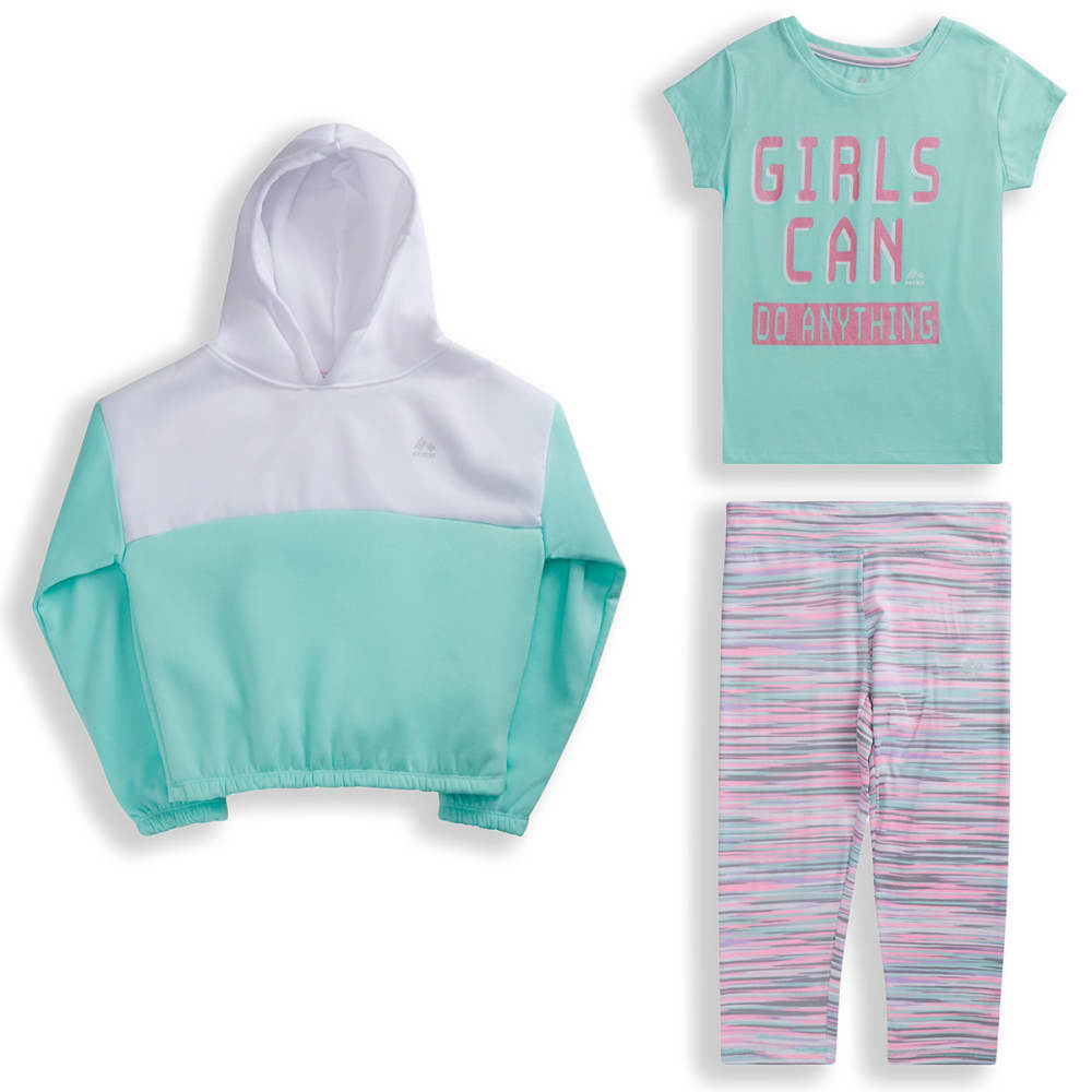 RBX Girls' Hoodie, Tee & Leggings, 3-Piece Set S