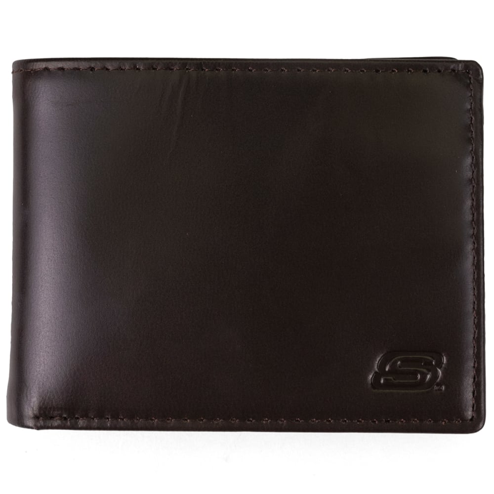 SKECHERS Men's Smooth Leather Slimfold Wallet ONE SIZE