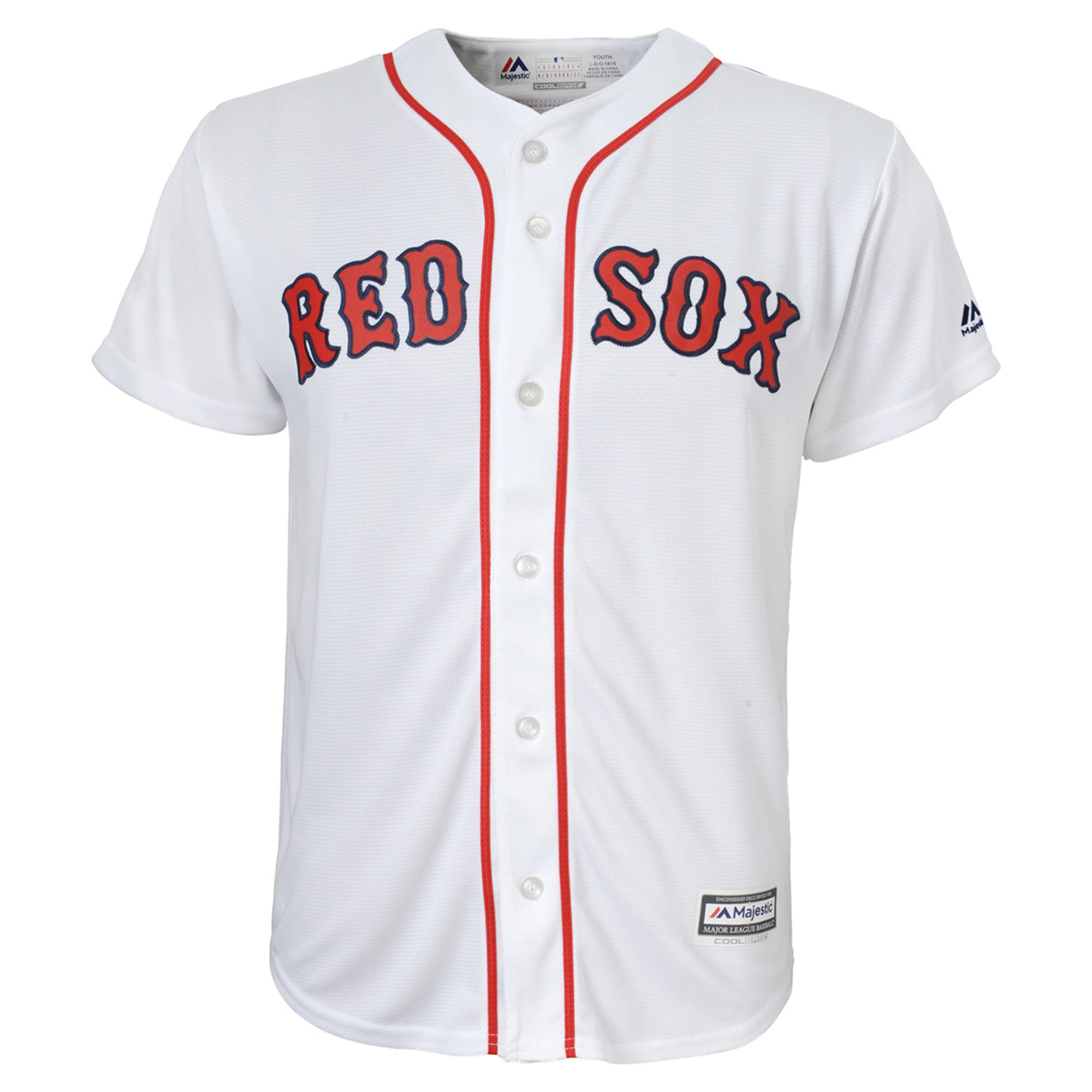 MLB Boston Red Sox Boys' White Pinstripe Pullover Jersey - XS