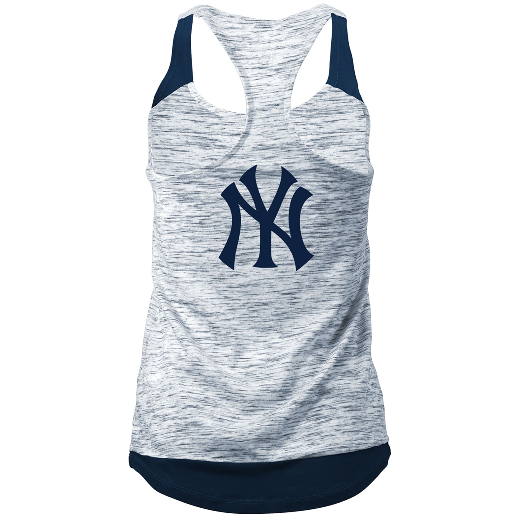 New York Yankees Womens L Sequin Tank Top Space Dye Racerback Logo NYC Game  Team