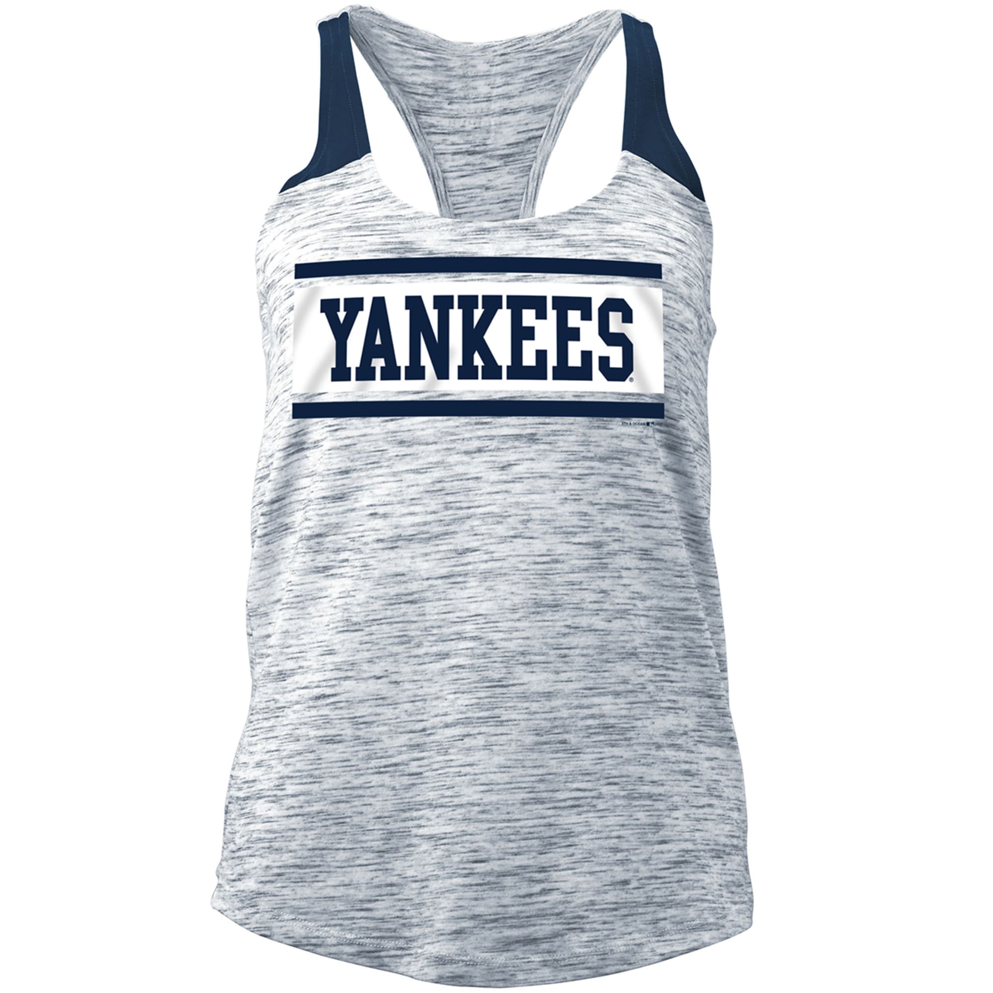 New York Yankees Womens L Sequin Tank Top Space Dye Racerback Logo NYC Game  Team