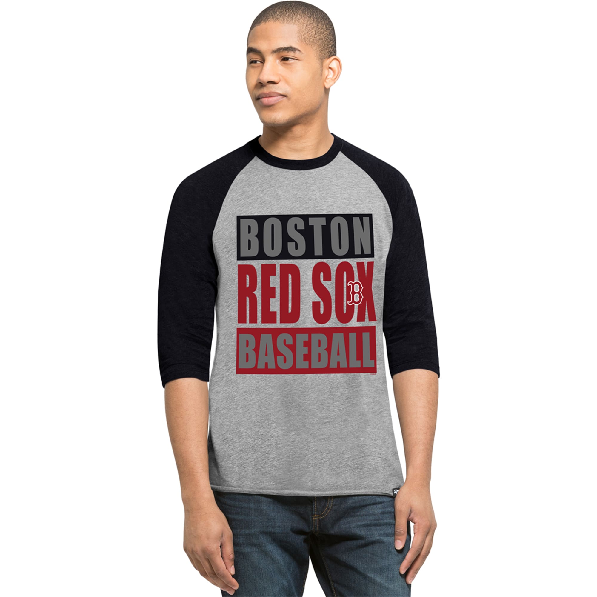 BOSTON RED SOX Men's '47 Club Raglan 3/4 Sleeve Tee - Bob's Stores