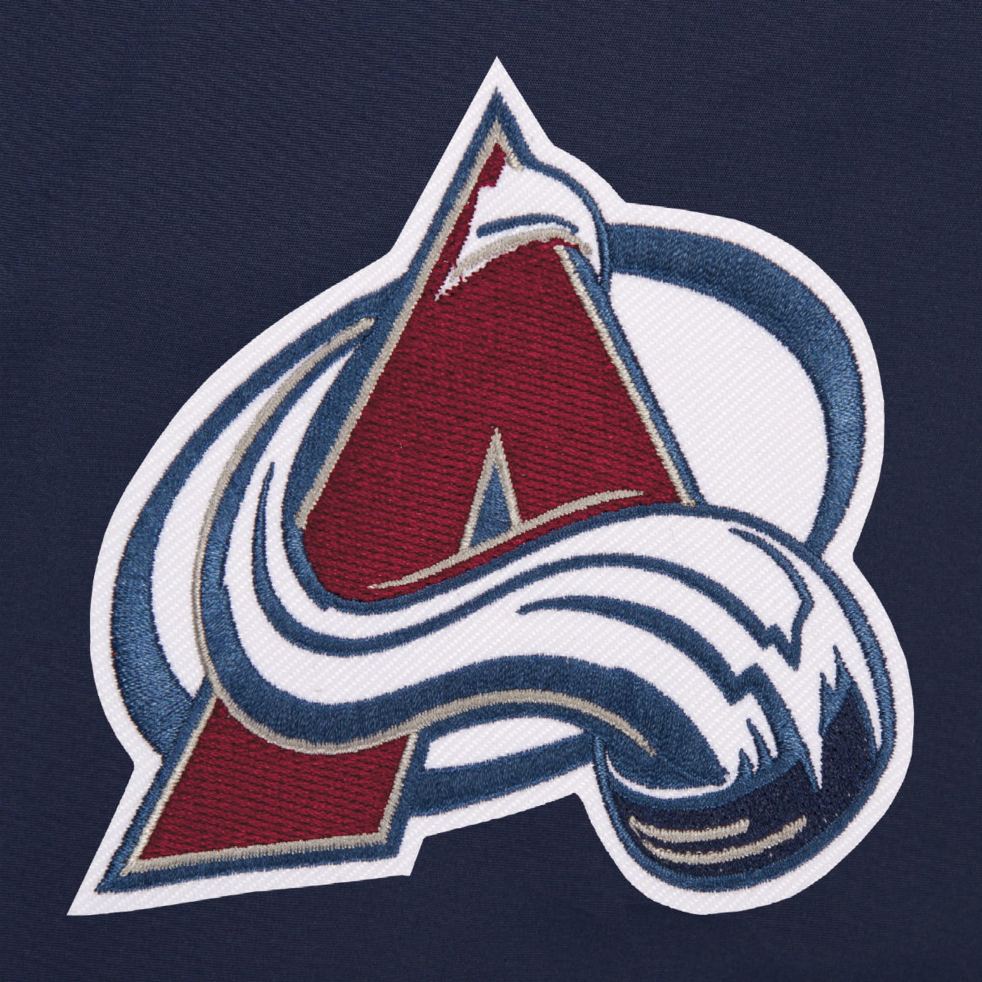 Men's JH Design Navy Colorado Avalanche 3-Time Stanley Cup Champions  Reversible Fleece and Faux Leather